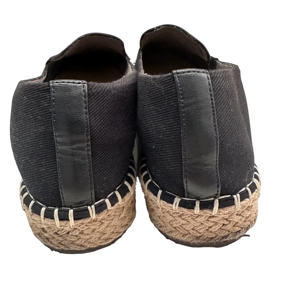 Joie Cara Platform Espadrille Black Canvas Slip On Comfort Shoe Women's‎ Sz 10M